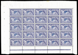 ** N°206, Merson, 3F Violet Et Bleu En Feuille De 25 Exemplaires, SUP (certificat)  Qualité: **  Cote: 1500 Euros - Full Sheets