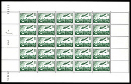 ** N°14b, 50f Vert-foncé En Feuille Complète De 25 Exemplaires Datée Du 21.12.1935. SUPERBE. R.R.R. (certificats)  Quali - Full Sheets