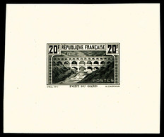 (*) N°262, Pont Du Gard: Epreuve De Couleur En Noir, R.R.R (certificat)   Qualité: (*) - Künstlerentwürfe