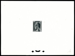 ** Non émis (1948) Marrianne De Hourriez, épreuve à 6F En Gris-noir Sur Papier Gommé. SUP. R. (certificat)  Qualité: ** - Artist Proofs