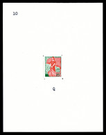 (*) N°1216, 25F Marrianne à La Nef, Essai En Vert Et Rouge Sur Carton De Présentation. R.R. (certificat)  Qualité: (*) - Epreuves D'artistes