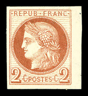 * N°15, 2c Rouge-brun, Bord De Feuille Latéral Droit, SUP (signé Brun/certificat)  Qualité: *  Cote: 550 Euros - Águila Imperial