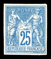 * N°35, 25c Bleu, Quatre Belles Marges, Fraîcheur Postale. SUP. R. (signé Brun/certificats)  Qualité: *  Cote: 5000 Euro - Eagle And Crown