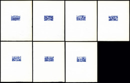 (*) PA, N°43/49, Série Tchad Au Rhin En 7 épreuves D'Artiste En Bleu Outremer Sur Papier Filigrané (17x 21,5 Cm), R.R.R  - Unused Stamps