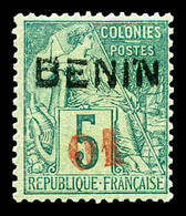 * N°14, 01 Sur 5c Vert. TTB (certificat)  Qualité: *  Cote: 400 Euros - Unused Stamps