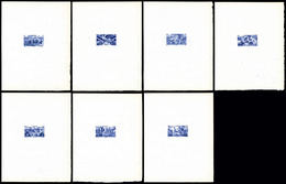 (*) PA, N°31/37, Série Tchad Au Rhin En 7 épreuves D'Artiste En Bleu Outremer Sur Papier Filigrané (17x 21,5 Cm), Tirage - Unused Stamps