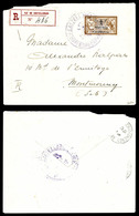 O N°24, 2 Pi Sur 50c Merson Obl Càd 'CASTELLORIZO/CORP D'OCCUPATION' En Violet Sur Lettre Recommandée Pour Montmorency.  - Unused Stamps