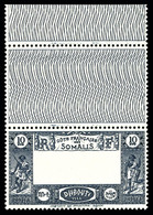 ** N°168a, 10F Bleu Fonçé, Centre Omis, Bord De Feuille. TTB (certificat)  Qualité: **  Cote: 650 Euros - Used Stamps