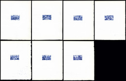 (*) PA, N°13/19, Série Tchad Au Rhin En 7 épreuves D'Artiste En Bleu Outremer Sur Papier Filigrané (17x 21,5 Cm), Tirage - Used Stamps