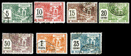 O N°37/43, Mazagan, Série Complète De 1897, Les 7 Valeurs TB (certificat)  Qualité: O  Cote: 1615 Euros - Locals & Carriers