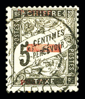 O N°9, 5c Noir Surchargé. SUP. R. (certificat)  Qualité: O  Cote: 1300 Euros - Used Stamps