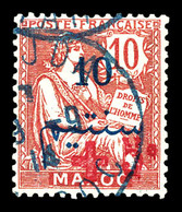 * N°56, +5c Sur 10c, Croix Rouge D'Oujda. SUP. R. (signé Brun/certificat)  Qualité: *  Cote: 1400 Euros - Used Stamps