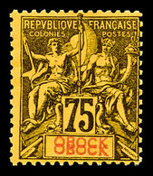 * N°43a, 75c Violet Sur Jaune: Double Surcharge OBOCK, TTB (signé Brun/certificat)  Qualité: *  Cote: 480 Euros - Unused Stamps