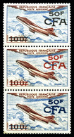 ** Poste Aérienne, N°52a, (N° Maury), ESSAIS DE SURCHARGE NON EMISE: 1 Exemplaire En Bleu Et 1 Exemplaire En Rouge Tenan - Unused Stamps