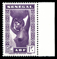 ** N°147a, 1f Violet, Bord De Feuille. SUP (certificat)  Qualité: **  Cote: 390 Euros - Unused Stamps