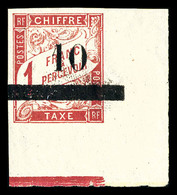 ** Taxe, N°3, 10 Sur 1f Rose Sur Paille Cdf, Fraîcheur Postale. SUP (certificat)  Qualité: ** - Unused Stamps