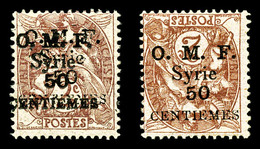 * N°49, 50c S 2c: Double Surcharge Et Surcharge Renversée, Les 2 Ex TB  Qualité: * - Unused Stamps