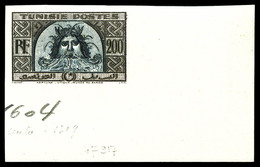 ** N°319B, Non émis 200f Brun-violet Et Gris-bleu Non Dentelé, Cdf, TTB (certificat)  Qualité: **  Cote: 368 Euros - Unused Stamps