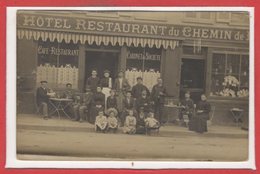 COMMERCE --  CARTE PHOTO - RARE - Restaurant Du Chemin De Fer - Restaurantes