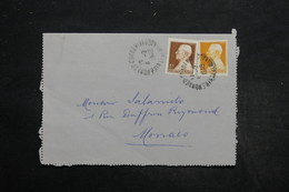 MONACO - Carte Lettre Pour Monaco En 1948 , Affranchissement Plaisant - L 25623 - Storia Postale