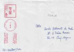 77510- AMOUNT 2.4, CLUJ NAPOCA, TOWN COUNCIL RED MACHINE STAMPS ON COVER, 2011, ROMANIA - Covers & Documents