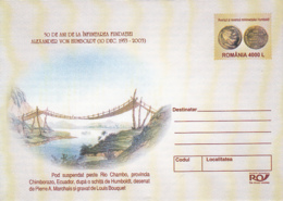 77742- RIO CHAMBO BRIDGE, ALEXANDERVON HUMBOLDT FOUNDATION, COVER STATIONERY, 2003, ROMANIA - Enteros Postales