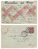1905 - RARE REPIQUAGE ARTISANAL " CONTROLEUR DES COQS " (MARIAGE) Sur CARTE POSTALE ENTIER SEMEUSE CHARLEVILLE ARDENNES - Bijgewerkte Postkaarten  (voor 1995)