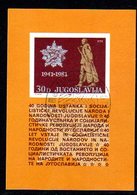 YUGOSLAVIA 1981 40th Anniversary Of Insurrection Block Used.  Michel Block 19 - Blokken & Velletjes