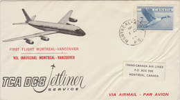 CANADA 1960 First Flight MONTREAL - VANCOUVER DC-8.BARGAIN.!! - Primeros Vuelos