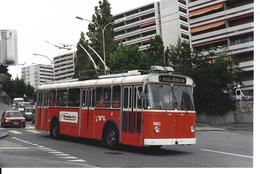 VAUD TROLLEYBUS TL LAUSANNE Avenue Du GREY - LIGNE No 2 BOISY- BELLERIVE - MALADIERE - VOITURE OPEL - PUB FAMILIA-VIE - Bellerive