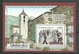 ANDORRA  CORREO FRANCES HOJITA BLOQUE DANSA FOLKLÒRICA 2015. C.H. C.15. - Blocks & Sheetlets