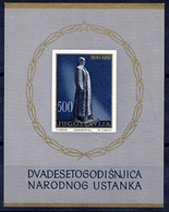 YUGOSLAVIA 1961 20th Anniversary Of Insurrection Block MNH / **.  Michel Block 6 - Hojas Y Bloques