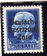 ZARA OCCUPAZIONE TEDESCA 1943 ITALY OVERPRINTED  SOPRASTAMPATO D' ITALIA LIRE 1,25 MNH - Deutsche Bes.: Zara
