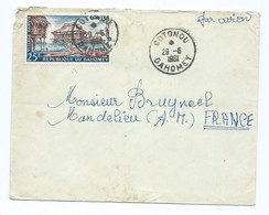 3086 - Lettre Bénin Dahomey Cotonou YT 155 Mandelieu Bruyneel Par Avion Airmail 1961 Village Ganvie - Bénin – Dahomey (1960-...)