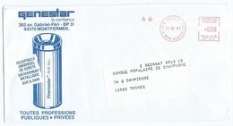 3091 - Lettre Empreinte Mécanique 1981 GENESTAR Montfermeil Pour Troyes NC 1619 Poubelle - Freistempel