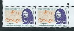 [29] Variété : N° 3420 Fermat Timbre Plus Grand Tenant à Normal ** - Unused Stamps