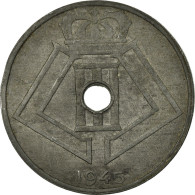 Monnaie, Belgique, 25 Centimes, 1945, TB+, Zinc, KM:132 - 10 Cents & 25 Cents