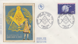 Enveloppe  FDC  1er  Jour   FRANCE  Bicentenaire   Du   GRAND  ORIENT  De   FRANCE   1973 - Freemasonry