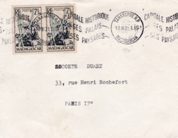 MADAGASCAR  : Fleurs Sur Lettre De Tananarive De 1955 - Lettres & Documents