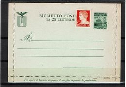SAPR03 - ITALIE RSI CARTE LETTRE NEUVE - Entero Postal