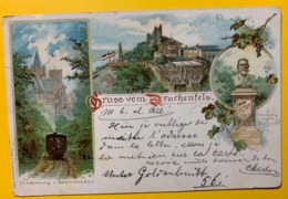 8132 - Gruss Vom Drachenfels Zahnraubahn Cöln 14.10.1899 Litho - Drachenfels