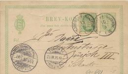 61-691 Danmark Denmark Dänemark Brev-kort Sent To Zürich Switzerland 1895 - Covers & Documents