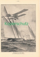 174 Zeno Diemer Marineflugzeug Kieler Regatta Schiffe Ca. 20 X 30 Cm 1914 !! - Sonstige & Ohne Zuordnung