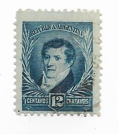 ARGENTINA YEAR 1897 Belgrano 12 Cents Blue Used Large Sun Watermark 12 X 12 Scott 112 Michel 89y - Neufs