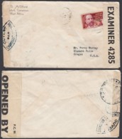 AEF - Lettre Yv123 De Gabon Vers Oregon, USA 25/09/1941 + Censure (7G29710) DC2563 - Lettres & Documents