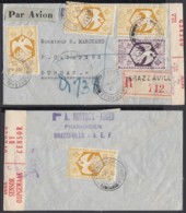 AEF - Lettre Yv151+152x4 De Brazzaville Vers Durban, South Africa 19/08/1944 (7G29710) DC2575 - Briefe U. Dokumente