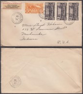 AEF - Lettre Affranchissement Mixte Yv10x3 De Crampel, Ubangui-Shari Vers USA 20/07/1938 (7G29710) DC2579 - Lettres & Documents