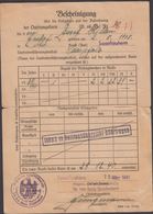 1941. Saar. Bescheinigung Quittungskarte Allgemeine Ortskrankenkasse Für Den Kreis Sa... () - JF310481 - Brieven En Documenten