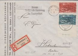 1935. Saar. 1,50 + 2 Fr. Heute Volksabstimmung Im Saargebiet SAARBRÜCKEN 13. 1. 35. R... (MICHEL 190+191) - JF310538 - Briefe U. Dokumente