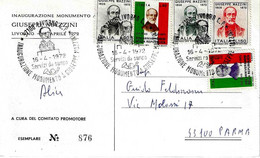ITALIA - 1972 LIVORNO Inaugurazione Monumento A GIUSEPPE MAZZINI Su 2 Serie Dedicate A Mazzini Su Cartolina Spec.- 1670 - Autres